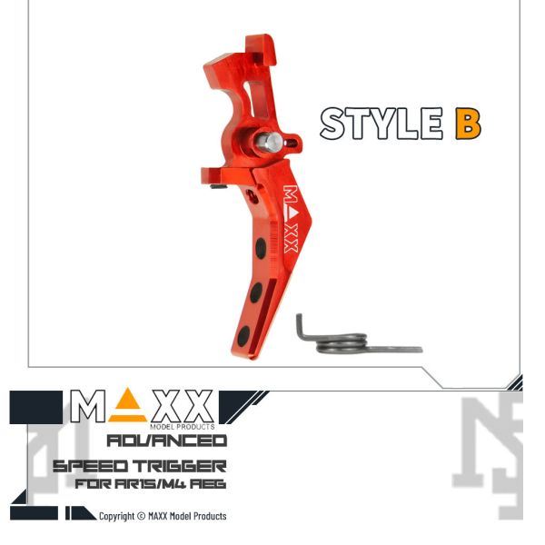 MAXX 電槍用 Style B 進階 競技級 彎扳機 (紅色) MAXX,電槍用,AEG,Style B,進階,競技級,彎扳機,紅色,MX-TRG002SBR