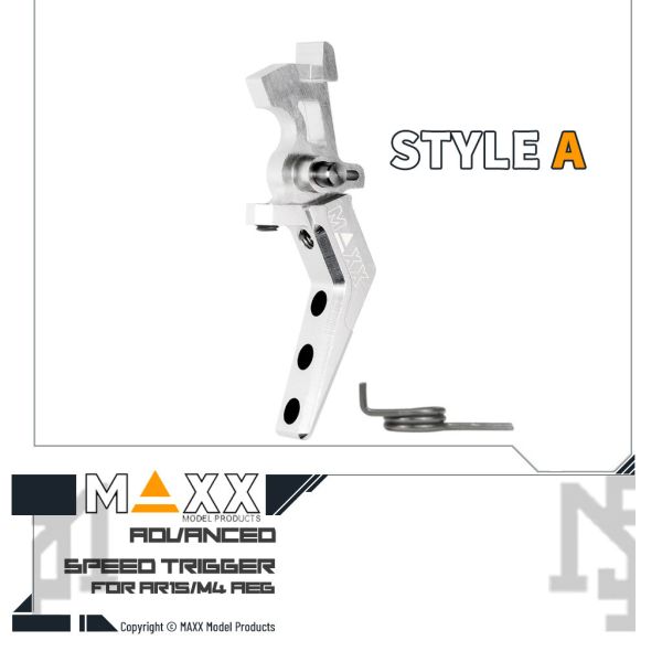 MAXX 電槍用 Style A 進階 競技級 折線扳機 (銀色) MAXX,電槍用,AEG,Style A,進階,競技級,折線扳機,銀色,MX-TRG002SAS