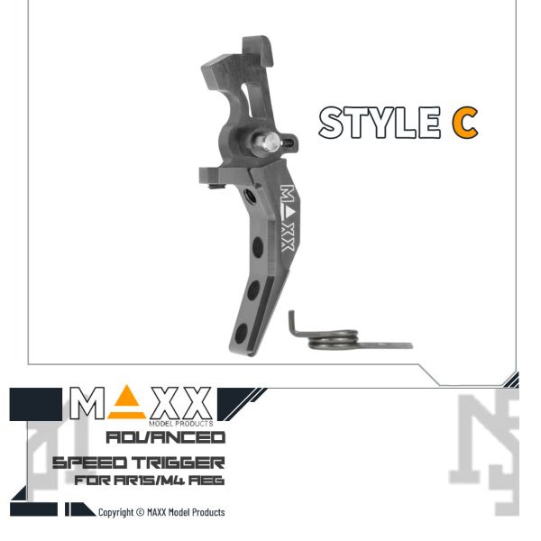 MAXX 電槍用 Style C 進階 競技級 弧形扳機 (鈦灰) MAXX,電槍用,AEG,Style C,進階,競技級,弧形扳機,鈦灰,MX-TRG002SCT