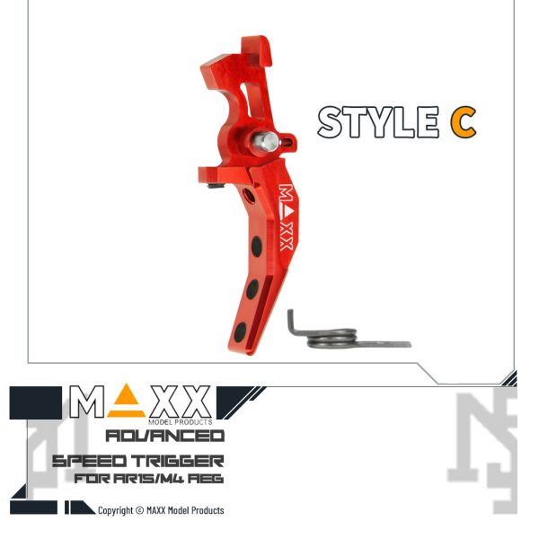 MAXX 電槍用 Style C 進階 競技級 弧形扳機 (紅色) MAXX,電槍用,AEG,Style C,進階,競技級,弧形扳機,紅色,MX-TRG002SCR