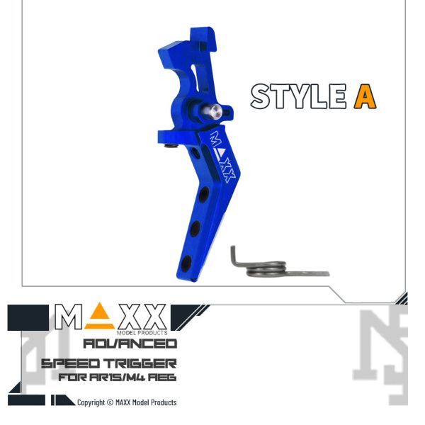 MAXX 電槍用 Style A 進階 競技級 折線扳機 (藍色) MAXX,電槍用,AEG,Style A,進階,競技級,折線扳機,藍色,MX-TRG002SAU