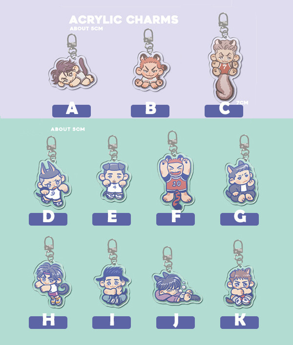 【PRE-SALE】SD Animals Acrylic Charms　／SLAM DUNK　Goods　BY：muto! 