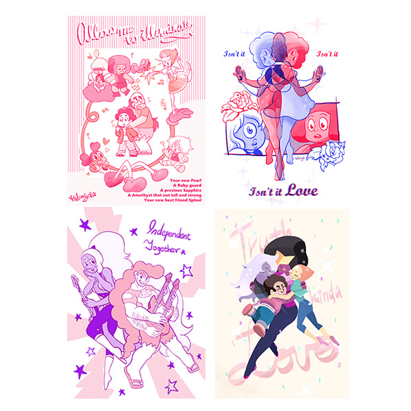 Ruby/Sapphires postcards set　／Steven Universe　Goods　BY：Mikey21 