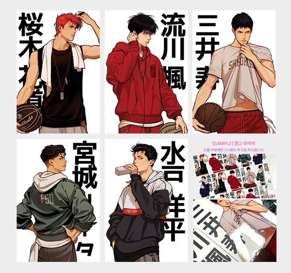 【TW Group Order】SD Acrylic Stands & Postcards Set　／SLAM DUNK　Goods　BY：딱쑥 