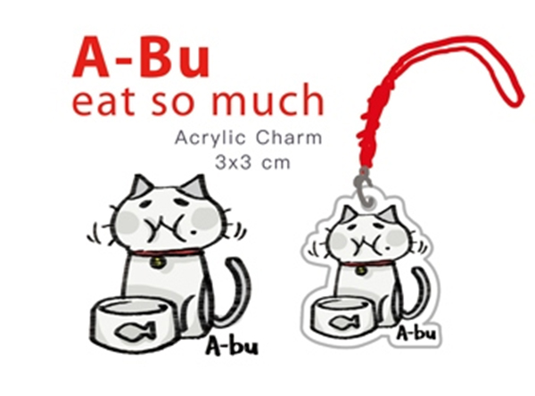 A-Bu eat so much 3*3 Acrylic Charm　／Original　Goods　BY：格 