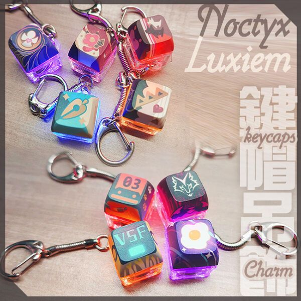Luxiem ＆ Noctyx Keycaps Flashing Charm　／Nijisanji EN／VTuber　Goods　BY：小自 
