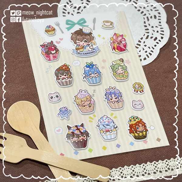 Cupcake Puffy sticker　／NU: Carnival　Goods　BY：夜貓+喵依(大小喵)（雙貓屋） 