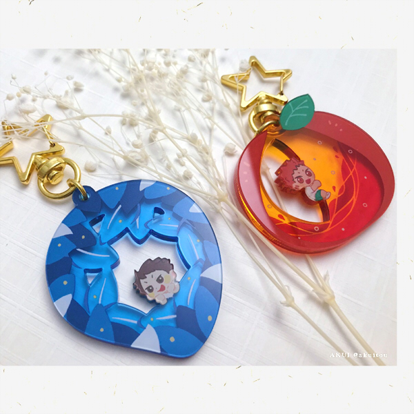 Hinata＆Oikawa Colored-acrylic Charms　／Haikyu!!　Goods　BY：AKUI 