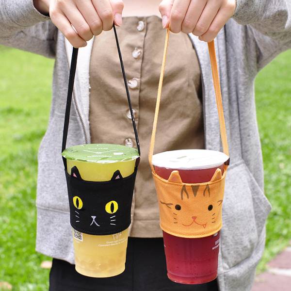 *最後2件【飲料喵著走】環保提杯袋 設計師手作
