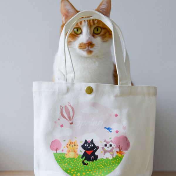 【hi!spring春季三隻貓】貓樂園原創設計IP帆布托特包
