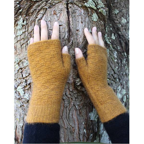 金色織紋紐西蘭貂毛羊毛袖套露指手套 保暖手套,袖套,羊毛手套,露指手套