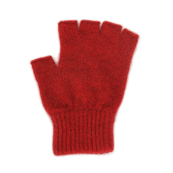 【深紅】紐西蘭貂毛羊毛手套保暖露指手套 男用女用保溫輕量半指手套保暖 露指手套,半指手套 保暖,半指手套,羊毛手套,保暖手套