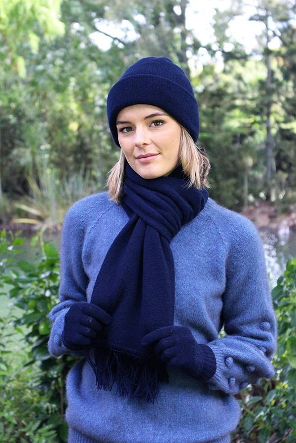 深藍色100%紐西蘭純美麗諾羊毛帽 雙層純羊毛保暖帽登山帽男用女用 羊毛帽,保暖帽,登山帽,毛線帽