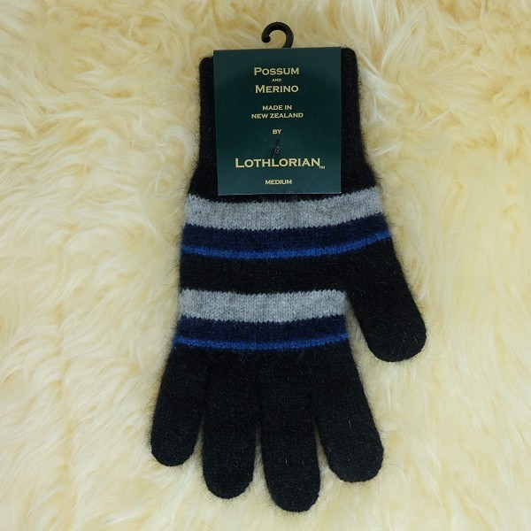 粗細條紋【藍灰黑】紐西蘭貂毛羊毛手套保暖手套 保暖冬季男用手套女用手套 羊毛手套,保暖手套,防寒手套,手套男,手套女