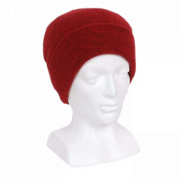 紐西蘭貂毛羊毛帽*深紅色*雙層保暖帽男用女用 保暖帽,保暖帽男,保暖帽女,羊毛帽
