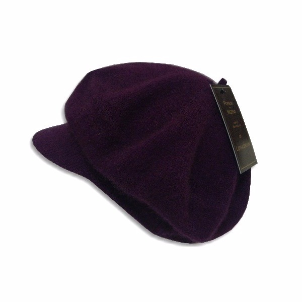 紐西蘭貂毛羊毛帽保暖帽*小帽緣貝蕾帽_紫莓色 圓帽,貝蕾帽,毛帽,保暖帽,報童帽