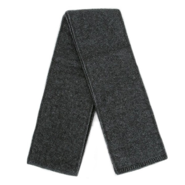 炭灰雙層紐西蘭貂毛羊毛圍巾(長180公分) 秋冬保暖圍巾男用女用柔軟蓬鬆輕量 