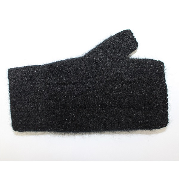 黑色麻花紐西蘭貂毛羊毛袖套露指手套 保暖手套,袖套,羊毛手套,露指手套