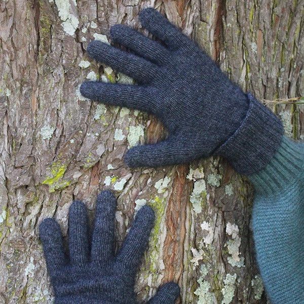 炭灰色可反摺紐西蘭貂毛羊毛手套保暖長手套 保暖手套,袖套,羊毛手套,