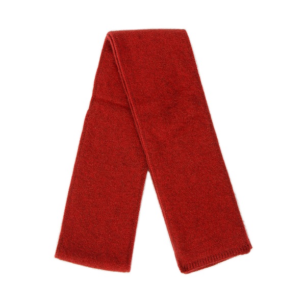 紅色雙層紐西蘭貂毛羊毛圍巾(長180公分) 秋冬保暖圍巾男用女用柔軟蓬鬆輕量 