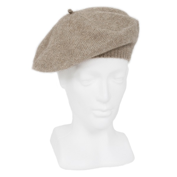 奶茶色保暖貝蕾帽紐西蘭貂毛羊毛帽 毛帽,貝蕾帽,美麗諾羊毛,羊毛帽,保暖帽