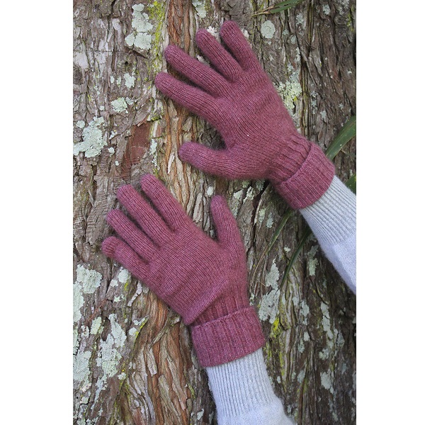 蘭花粉紅可反摺紐西蘭貂毛羊毛手套保暖長手套 保暖手套,袖套,羊毛手套,