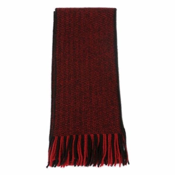 【紅X黑】摩斯配色紐西蘭貂毛羊毛圍巾 雙色粗針織保暖圍巾男用女用 保暖圍巾,羊毛圍巾,圍巾