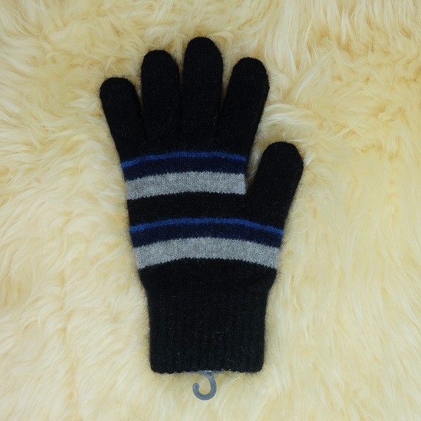 粗細條紋【藍灰黑】紐西蘭貂毛羊毛手套保暖手套 保暖冬季男用手套女用手套 羊毛手套,保暖手套,防寒手套,手套男,手套女