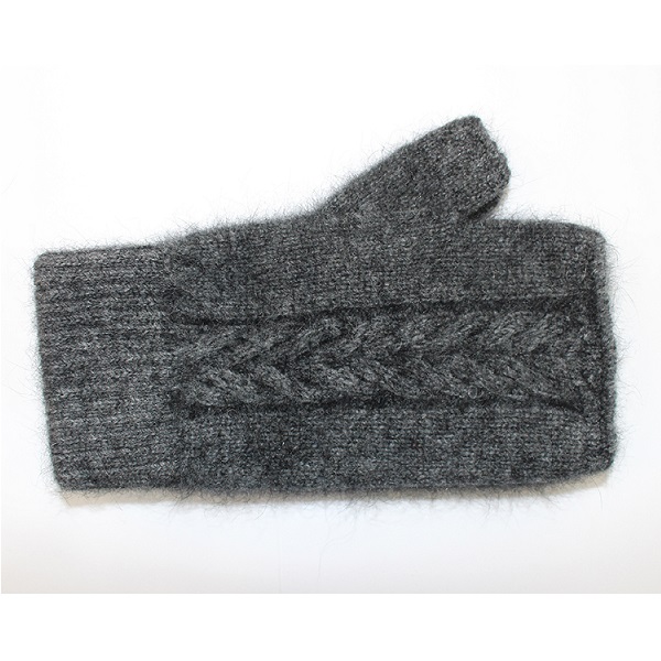 炭灰色麻花紐西蘭貂毛羊毛袖套露指手套 保暖手套,袖套,羊毛手套,露指手套
