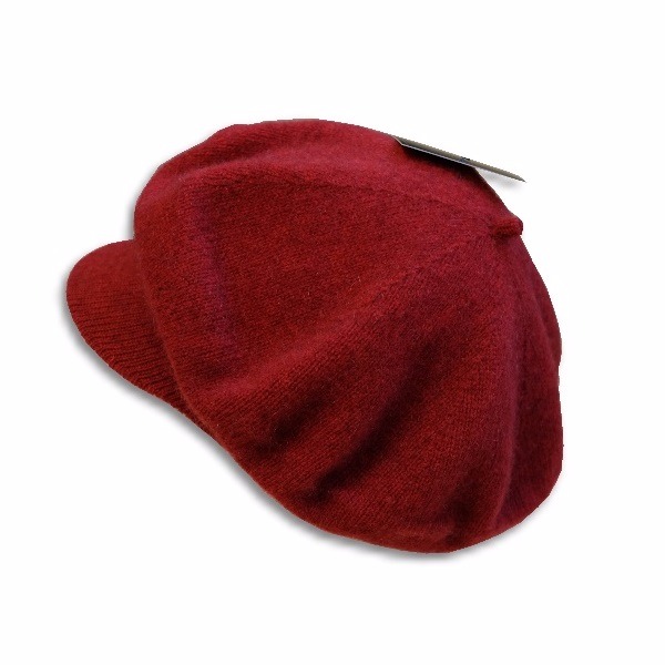 紐西蘭貂毛羊毛帽保暖帽*小帽緣貝蕾帽_深紅色 圓帽,貝蕾帽,毛帽,保暖帽,報童帽