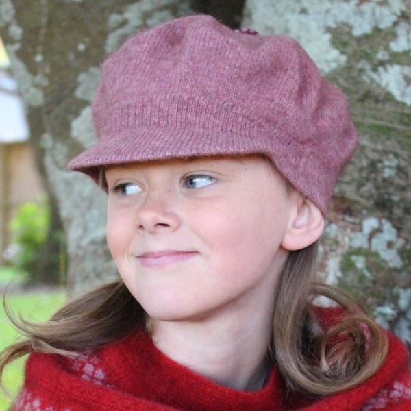 粉紅色兒童保暖帽紐西蘭貂毛羊毛帽貝蕾帽 毛帽,貝蕾帽,報童帽,兒童 保暖帽