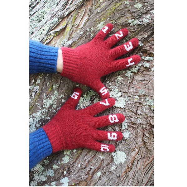 (紅色)兒童數字手套紐西蘭貂毛羊毛保暖手套 保暖,保暖手套,羊毛手套,保暖手套,兒童 保暖 手套,