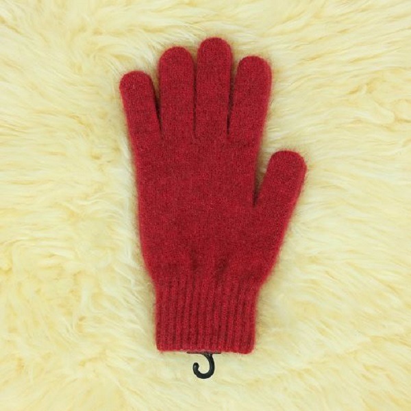 【深紅】紐西蘭貂毛羊毛手套保暖手套 高保溫輕量男用手套女用手套 羊毛手套,保暖手套,防寒手套,手套男,手套女