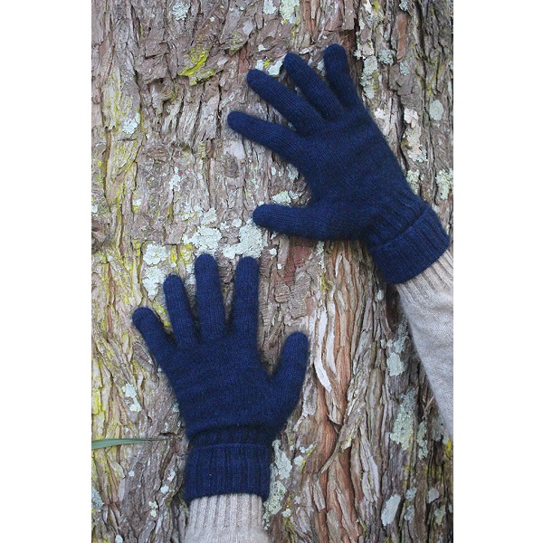 午夜藍可反摺紐西蘭貂毛羊毛手套保暖長手套 保暖手套,袖套,羊毛手套,