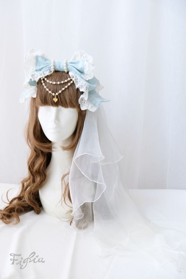 Princess Theresia蝴蝶結髮箍頭紗-2色 頭紗, 髮箍, 蝴蝶結髮箍, 蝴蝶結, 婚紗, 蘿莉塔婚紗, 蘿莉塔時尚