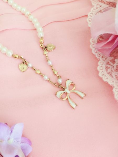Angel Ribbon Necklace項鏈 項鍊, lolita項鍊, 蘿莉塔項鍊, 星星, 造型鏈