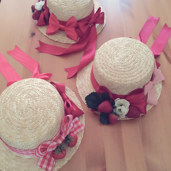 Flowery Strawberry草莓編織帽--2色 Flowery Strawberry草莓編織帽, hat, 帽子, 編織帽, 草帽, 草莓帽
