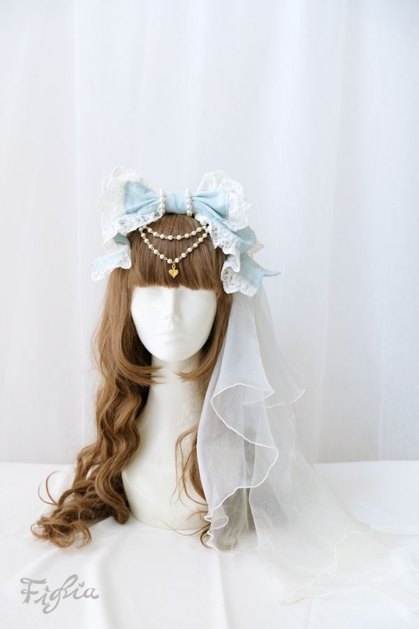 Princess Theresia蝴蝶結髮箍頭紗-2色 頭紗, 髮箍, 蝴蝶結髮箍, 蝴蝶結, 婚紗, 蘿莉塔婚紗, 蘿莉塔時尚