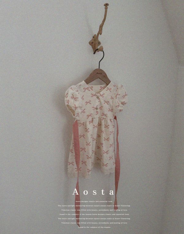 Aosta｜夏·公主袖蝴蝶結連身裙 