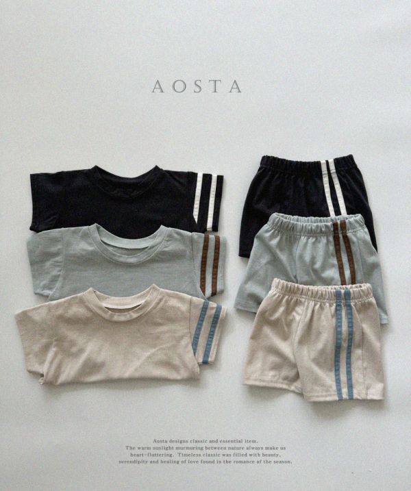 Aosta｜夏·線條運動上衣 / 褲子 