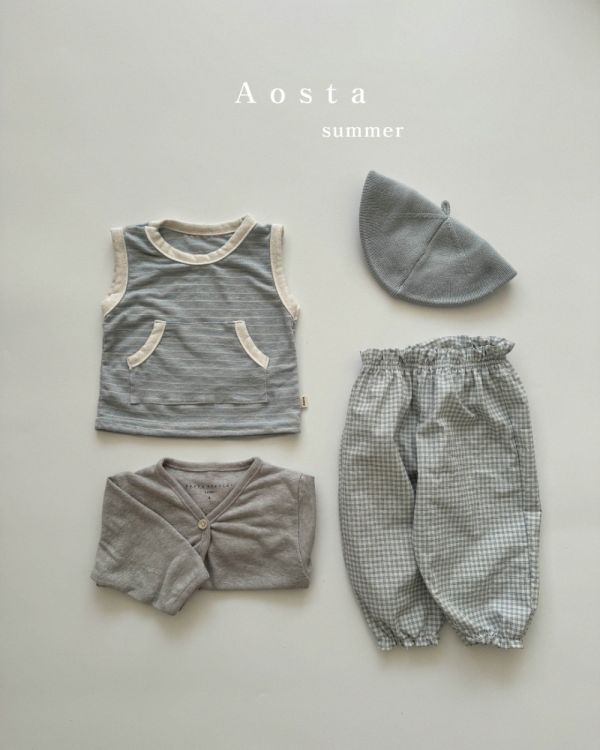 Aosta｜夏·橫條口袋背心 