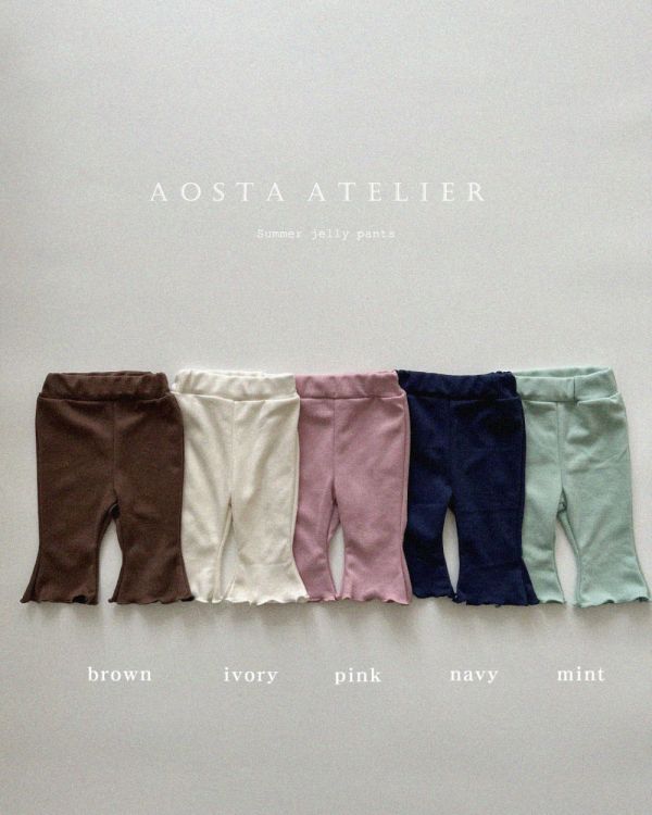 Aosta｜夏·素色卷卷邊喇叭褲 