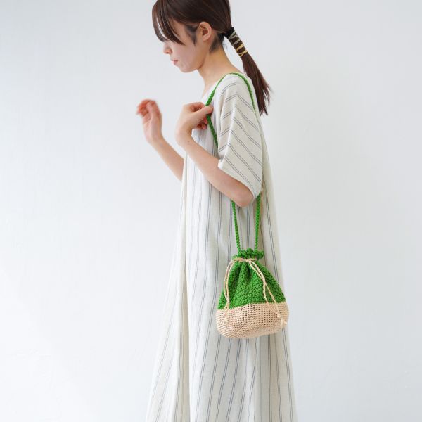 材料包 ☽ Hara Wool 日本原裝 雙色抽繩束口包 
