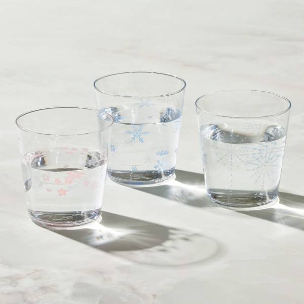 日本富硝子 - 變色寬口水杯 - 三件組 (300ml) 日本,玻璃,玻璃杯,飲料杯,水杯