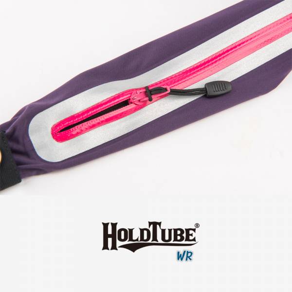 HOLDTUBE 運動腰帶-防潑水雙口袋-紫粉 運動腰帶、水瓶袋、時尚單品、運動配件