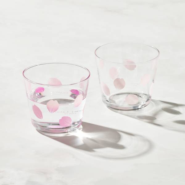 日本富硝子 - 變色自由杯 - 吉野櫻花雨 - 雙件組 (220ml) 日本,玻璃,玻璃杯,飲料杯,酒杯