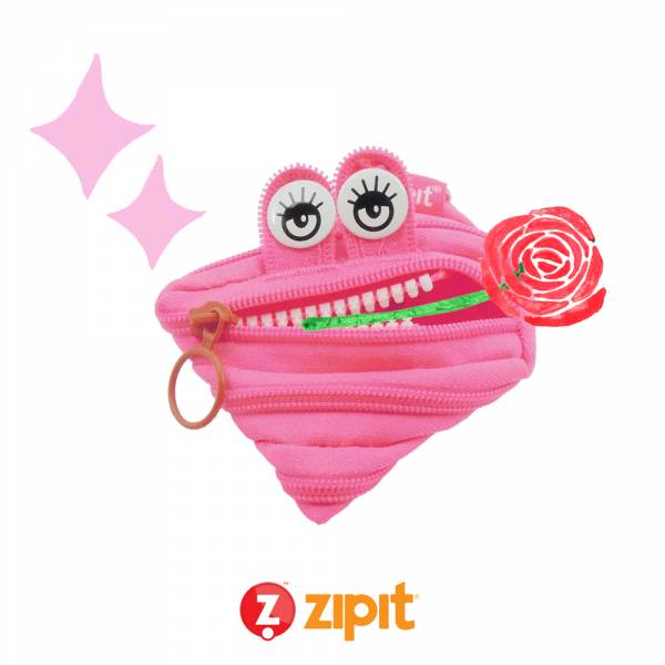 (5折出清)–Zipit 怪獸拉鍊包(小)-桃粉 怪獸拉鍊包、零錢包