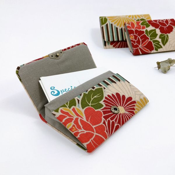 日本復古花名片夾 - 三款任選 日本製,手工,棉,名片夾,花