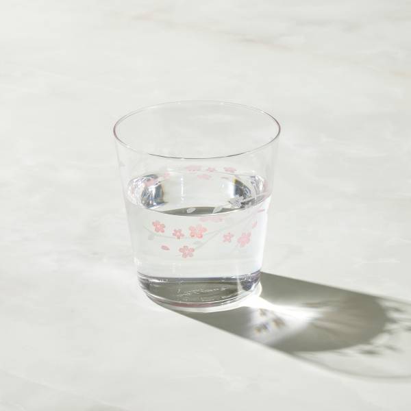 日本富硝子 - 變色寬口水杯 - 初春櫻花 (300ml) 日本,玻璃,玻璃杯,飲料杯,水杯