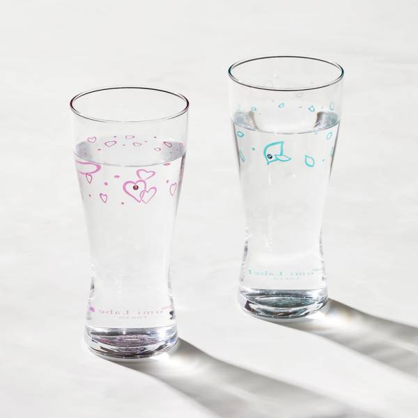 日本富硝子 - 變色水鑽啤酒杯 - 遇見幸福對杯組 (2件式) - 禮盒組 (310ml) 日本,玻璃,玻璃杯,飲料杯,酒杯,啤酒杯